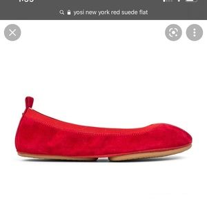 Yosi of New York foldable flat.  Red suede size 8.  Never worn
